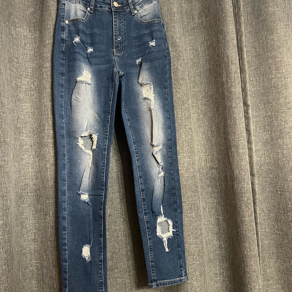 Distressed Blue Women's Jeans